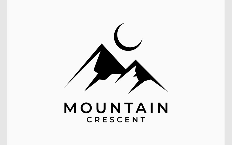 Mountain Hill Crescent Moon Logo Logo Template
