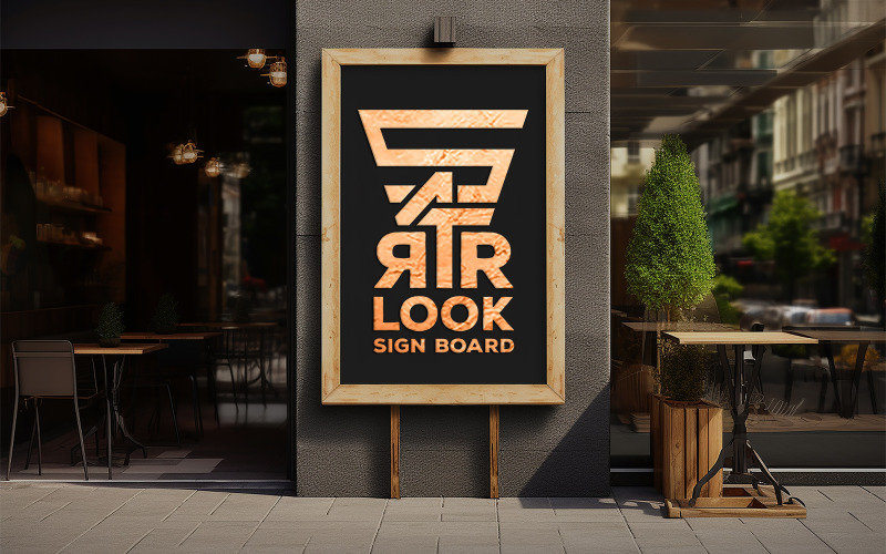 Store front wall board mockup | luxury outdoor board mockup | outdoor wall board mockup Product Mockup