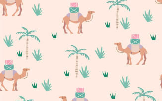 Camel Palm Seamless Pattern