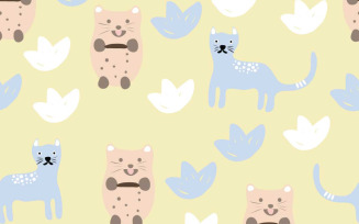 Cat Doodle Seamless Pattern