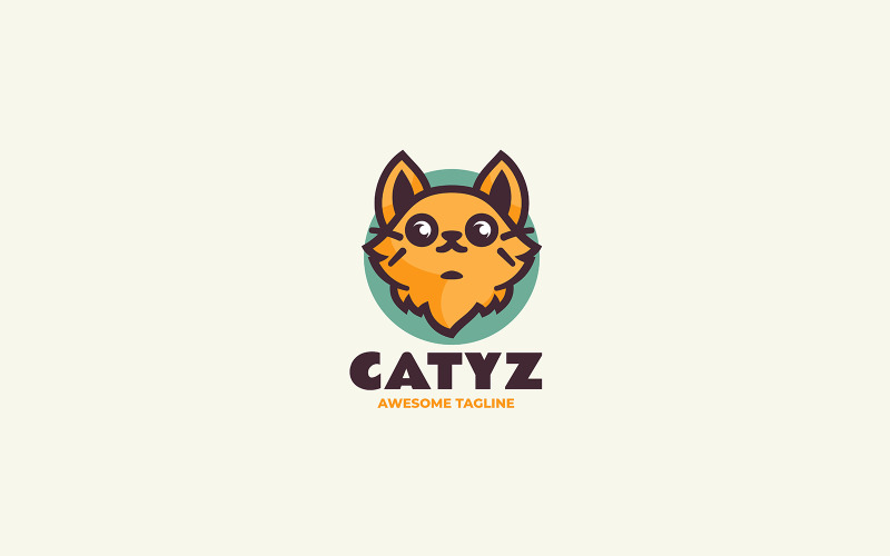 Cat Simple Mascot Logo Style 3 Logo Template