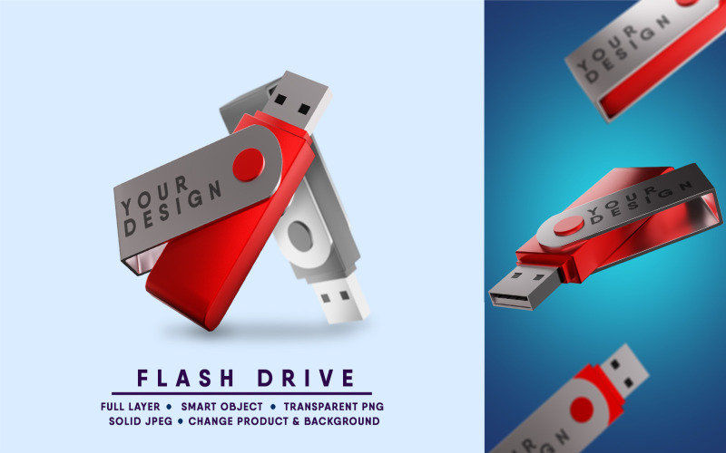 Flash Drive Mockup I Easy Editable Product Mockup