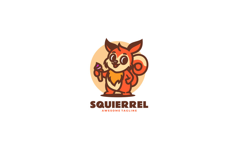Squirrel Mascot Cartoon Logo Design 1 Logo Template