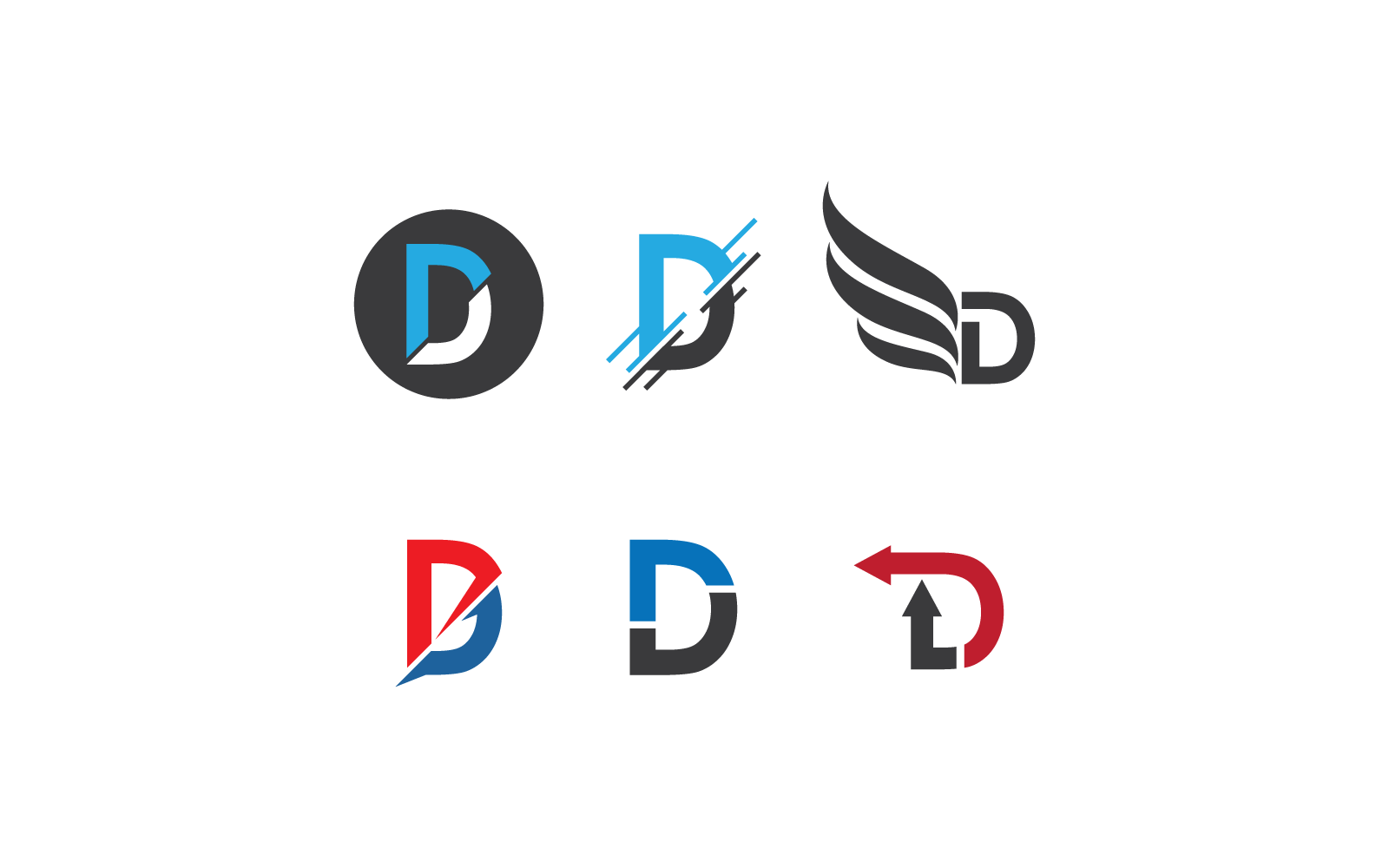 D letter illustration logo vector design