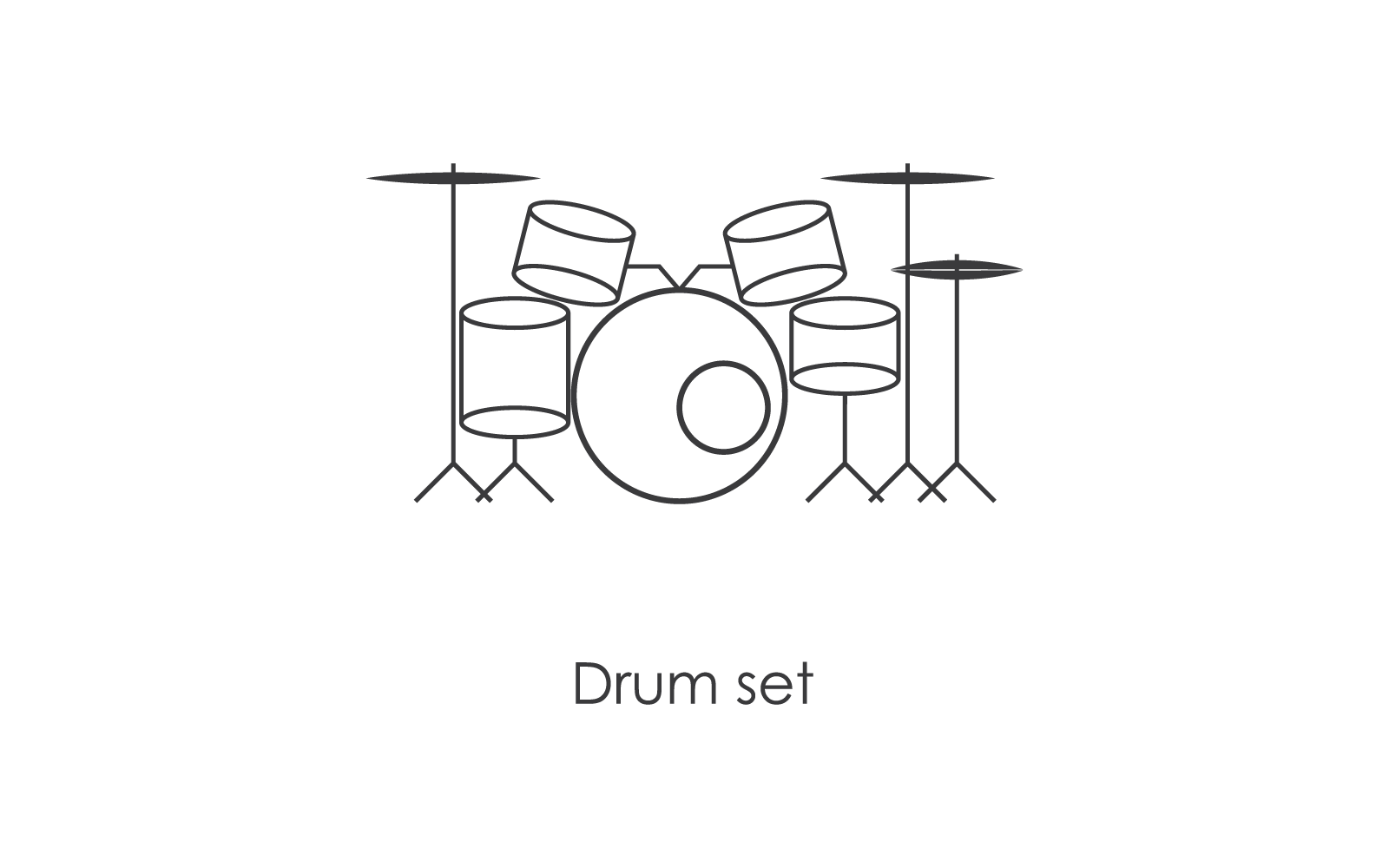 Drumstel pictogram vector ontwerp illustratie sjabloon