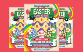 Happy Easter Egg Hunt Flyer Poster Template