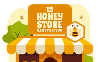 12 Honey Store Illustration