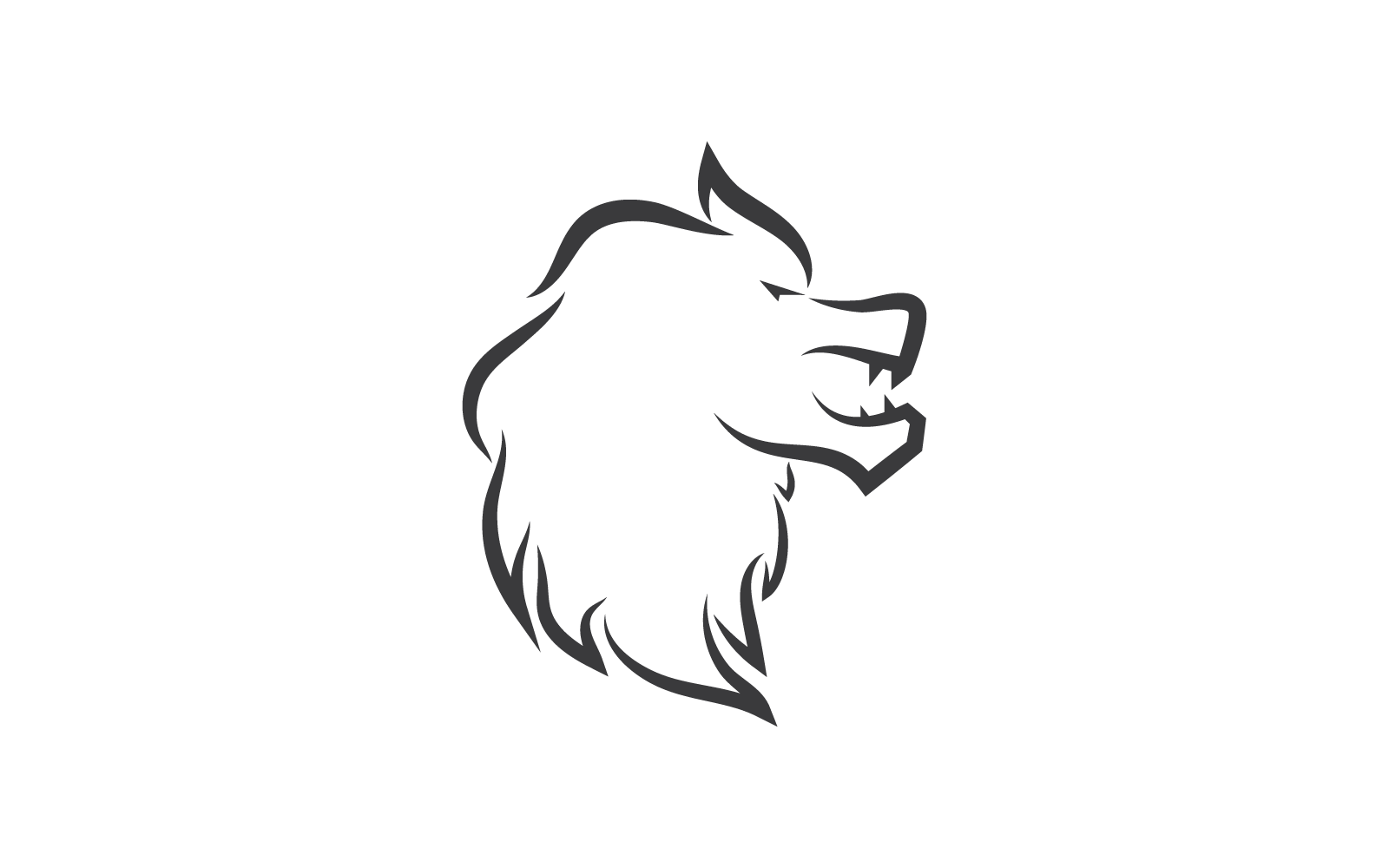 Leeuwenkop illustratie logo vector sjabloon