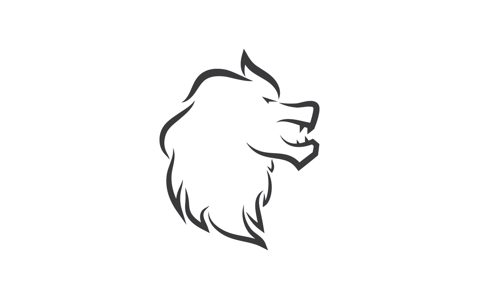 Lion head illustration logo vector template