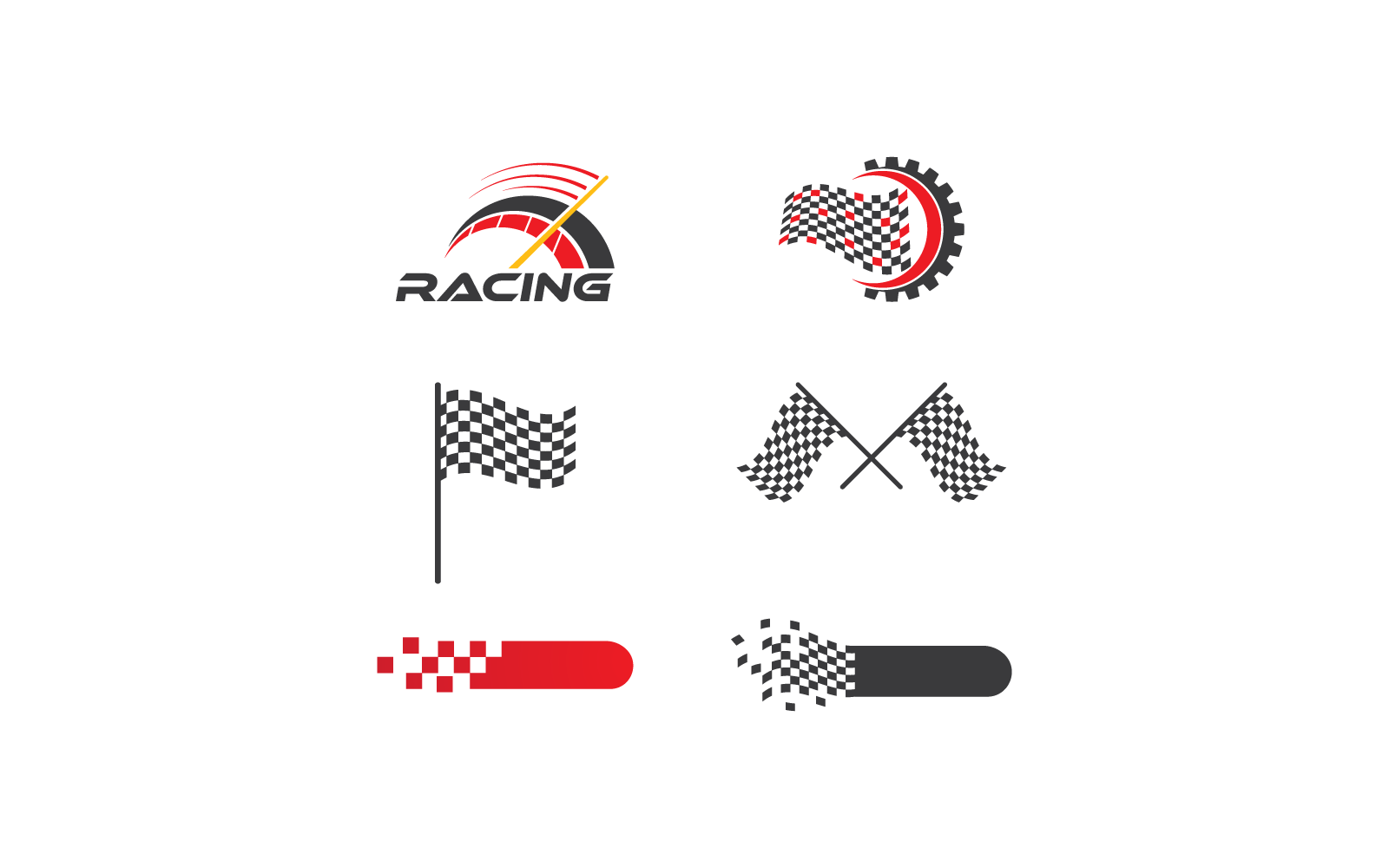 Modelo de vetor de ilustração de conjunto de logotipo de corrida