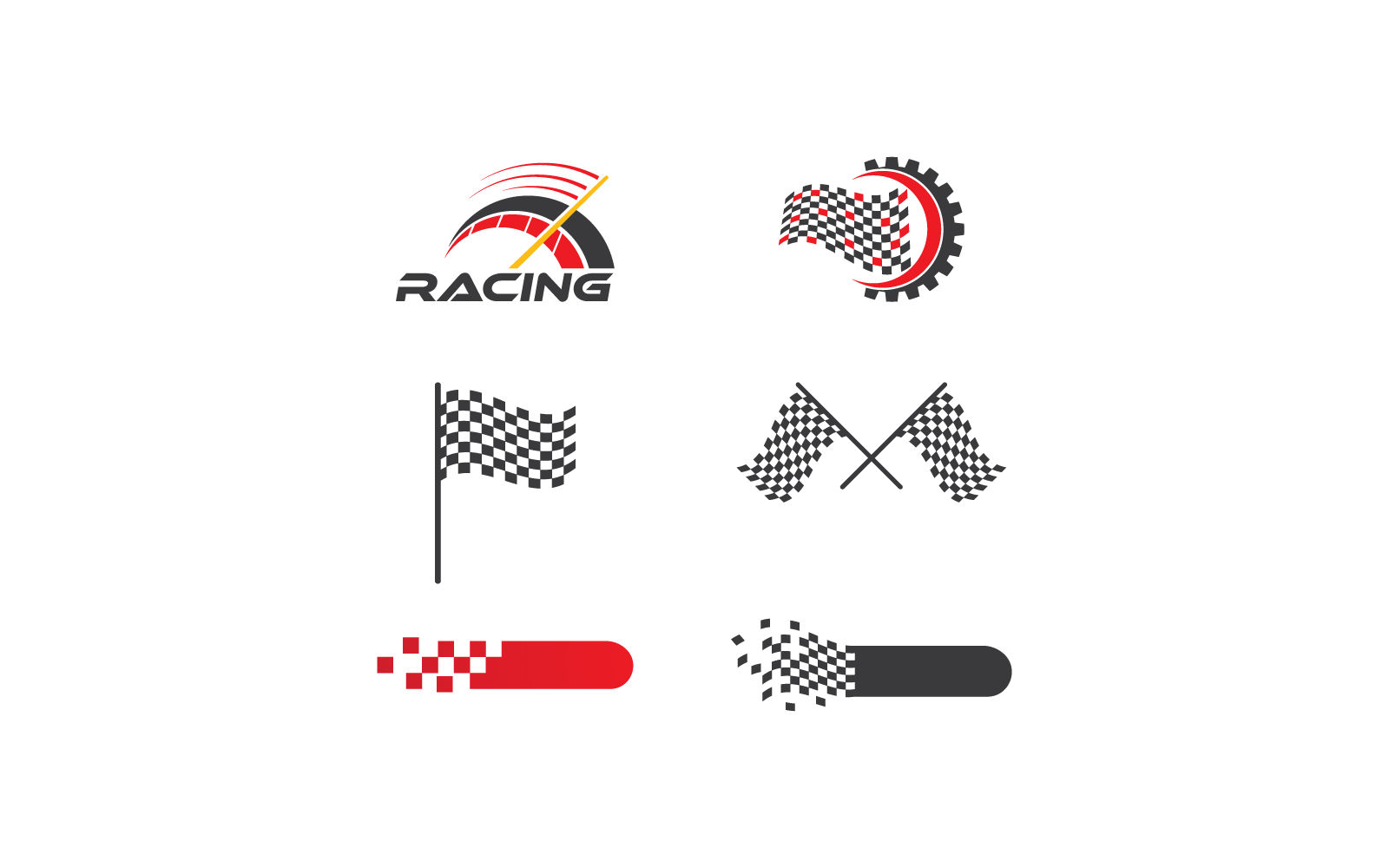Racing logo instellen illustratie vector sjabloon