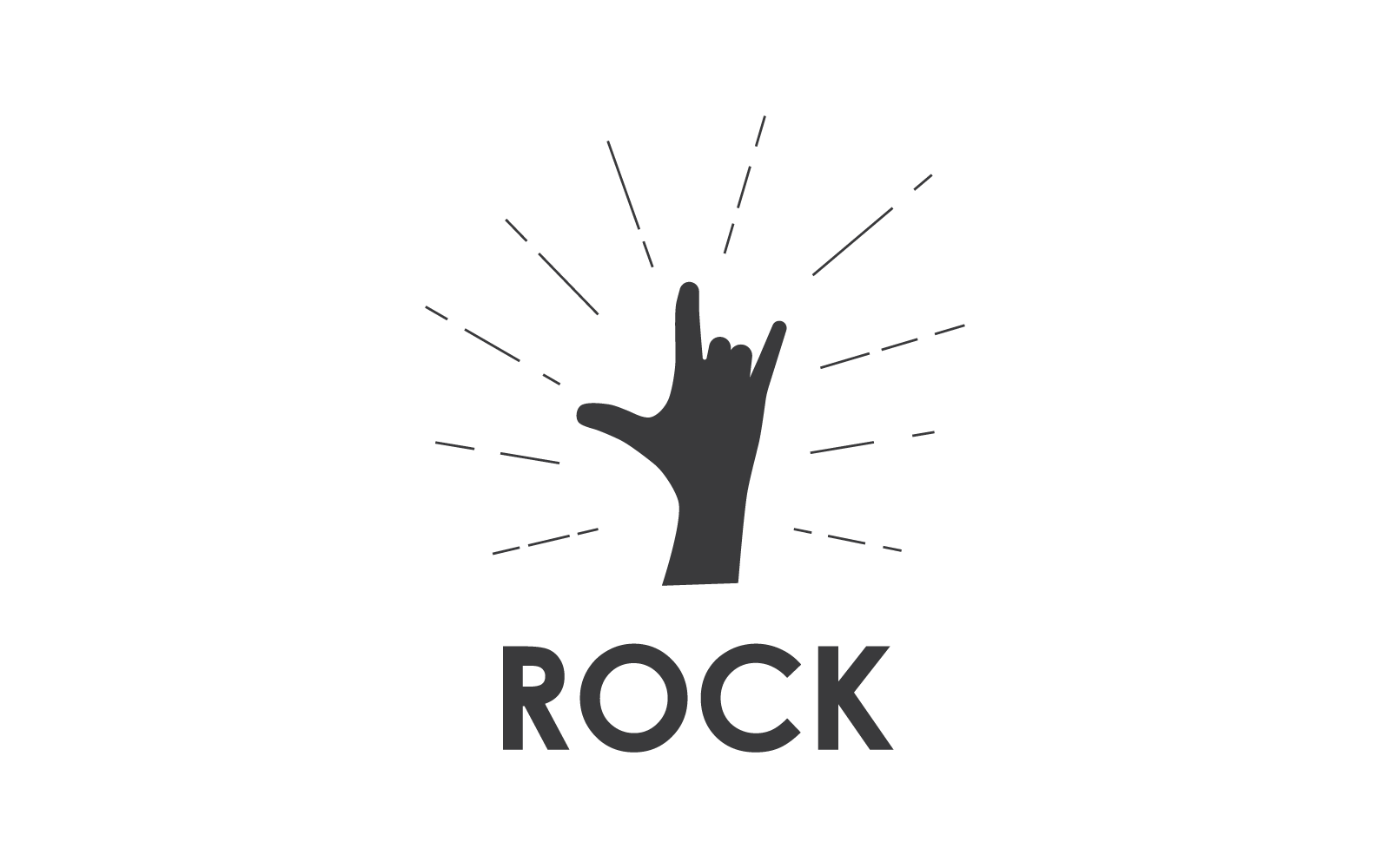 Rock hand music logo vector design Logo Template