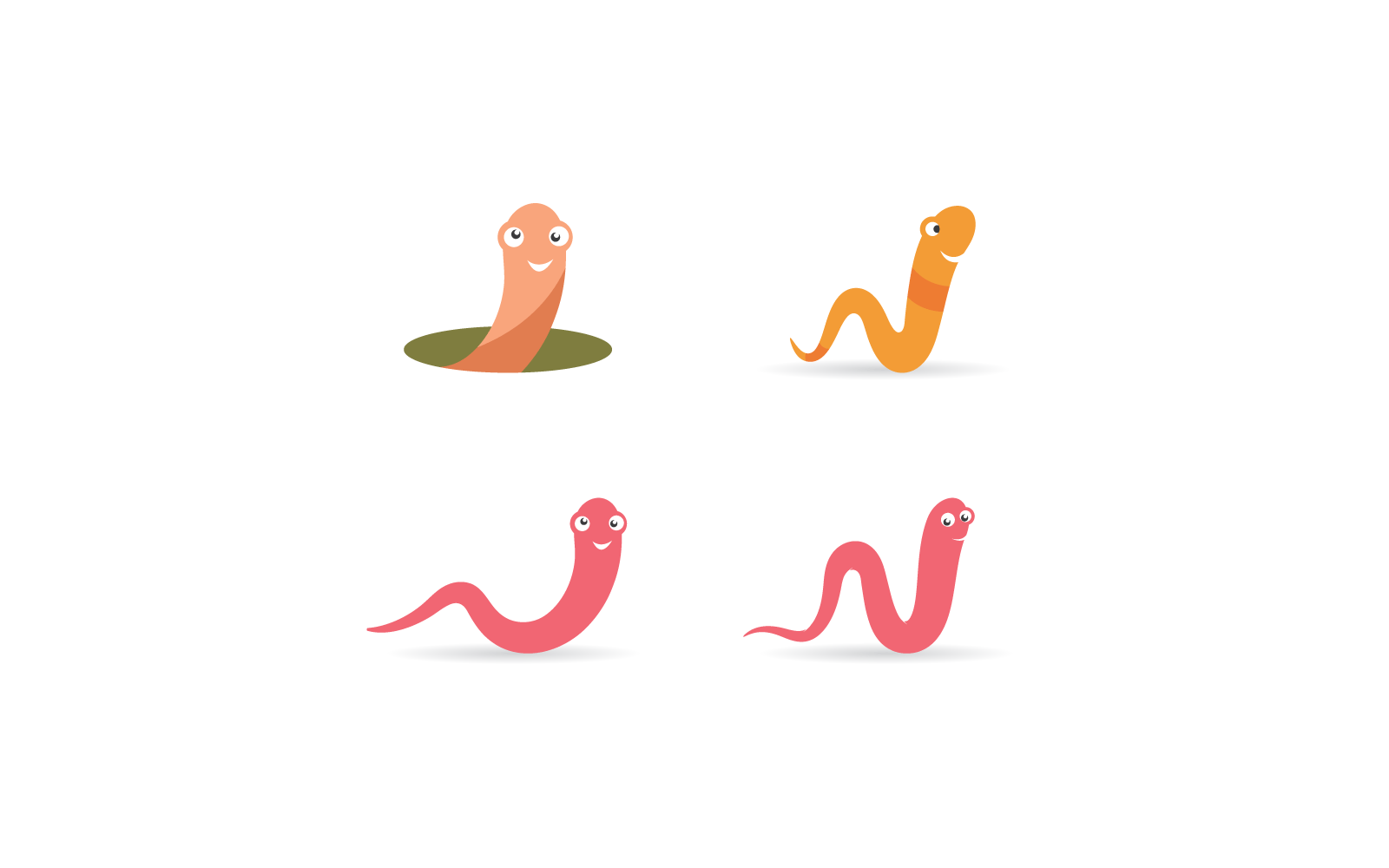 Worm design illustration logo vector flat design