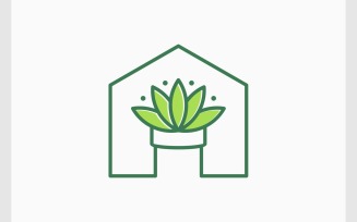 Houseplant Flowerpot Icon Logo