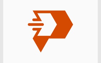 Letter P Arrow Fast Movement Logo