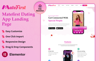 Matefirst Dating App Landing Page