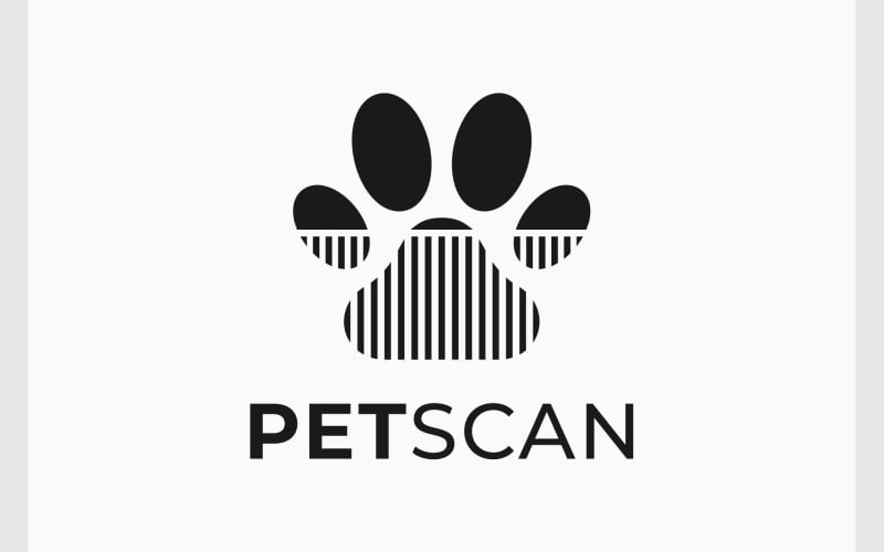 Paw Pet Footprint Scanning Logo Logo Template