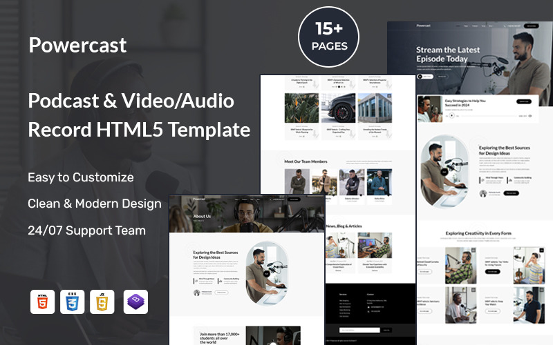 Pawercast - Podcast & Video Audio Record Shop HTML5 Template Website Template