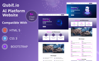 Qubit.io AI Platform HTML5 Bootstrap Website Template