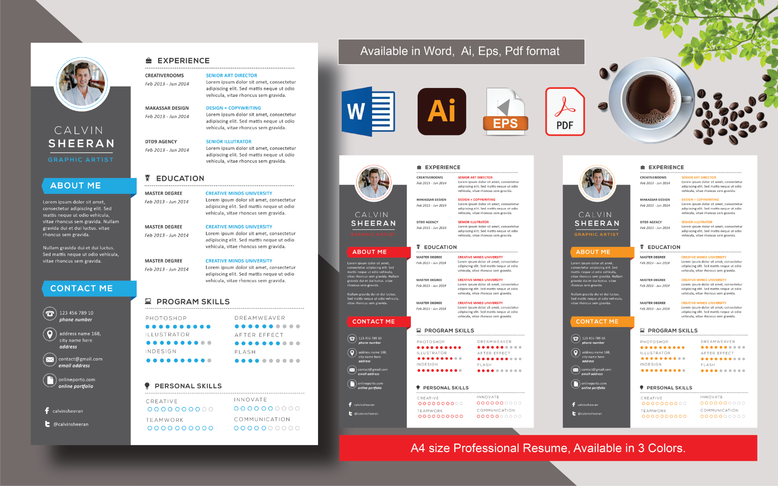 Template #400766 Corporate Resume Webdesign Template - Logo template Preview