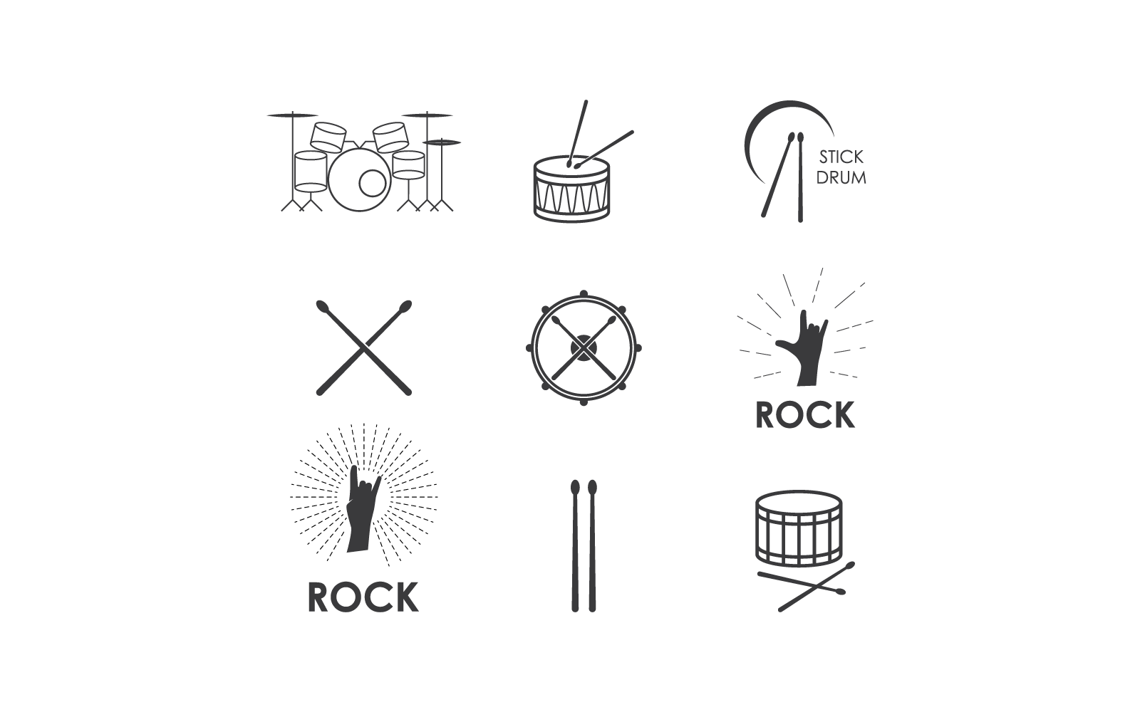 Drum stick illustration icon vector template