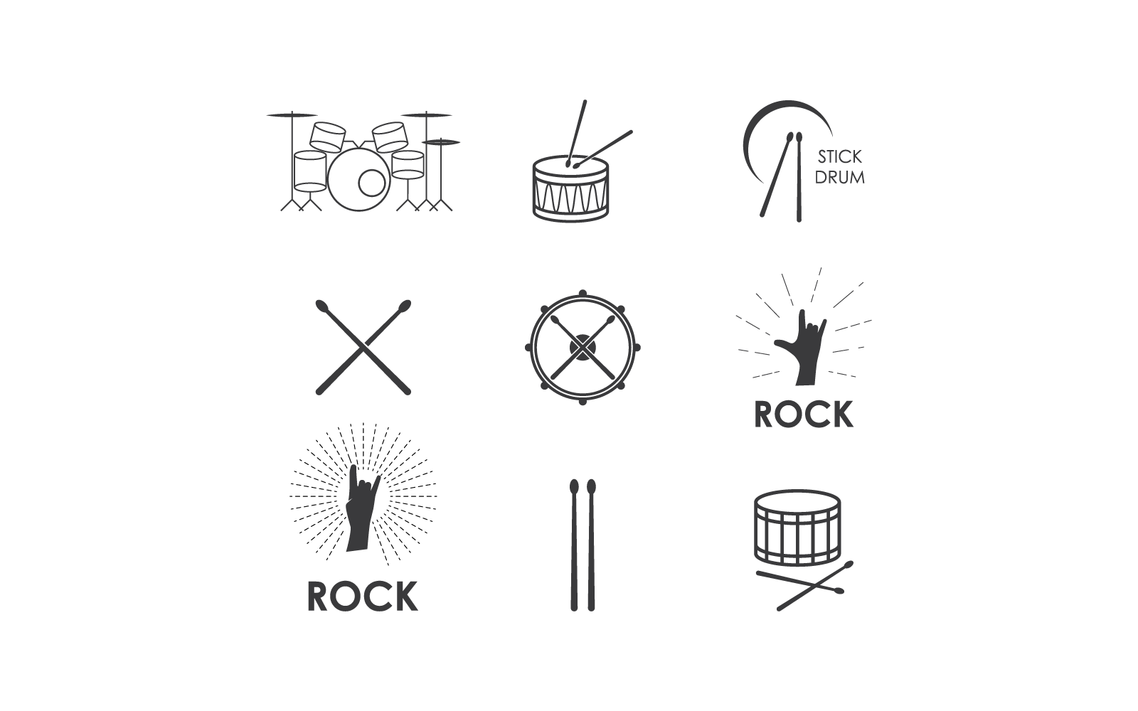 Drumstok illustratie vector pictogrammalplaatje