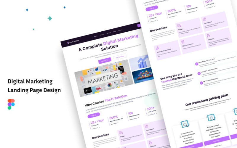 Free Digital Marketing website Design UI Element