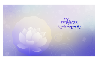 Inspirational Backgrounds 14400x8100px With Lotus And Quote About Uniqueness