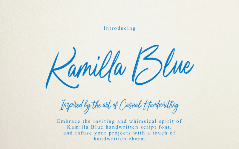 Kamilla Blue handwritten script Font