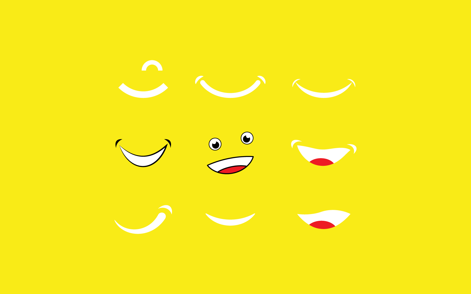 Smile happy face illustration vector flat design Logo Template
