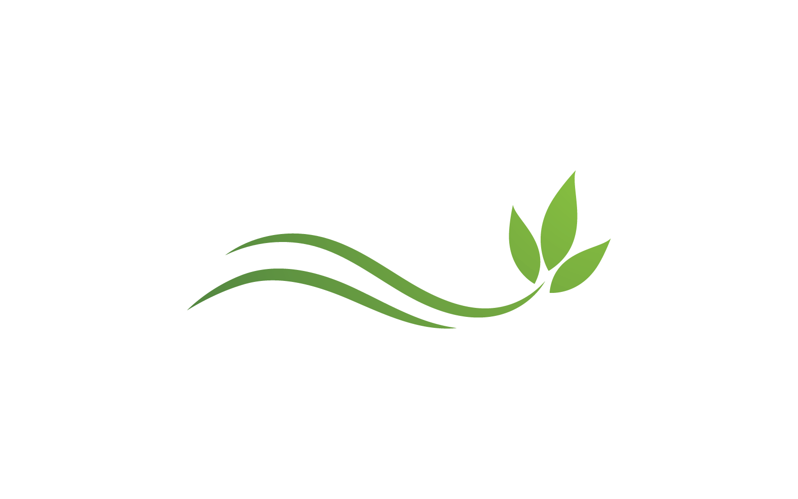 Eco green leaf illustration nature logo flat design