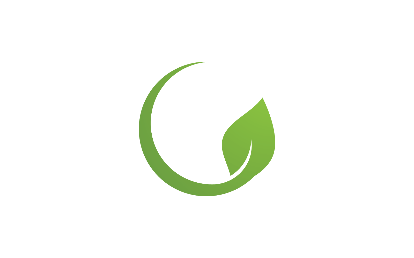 Eco green leaf logo illustration nature flat design