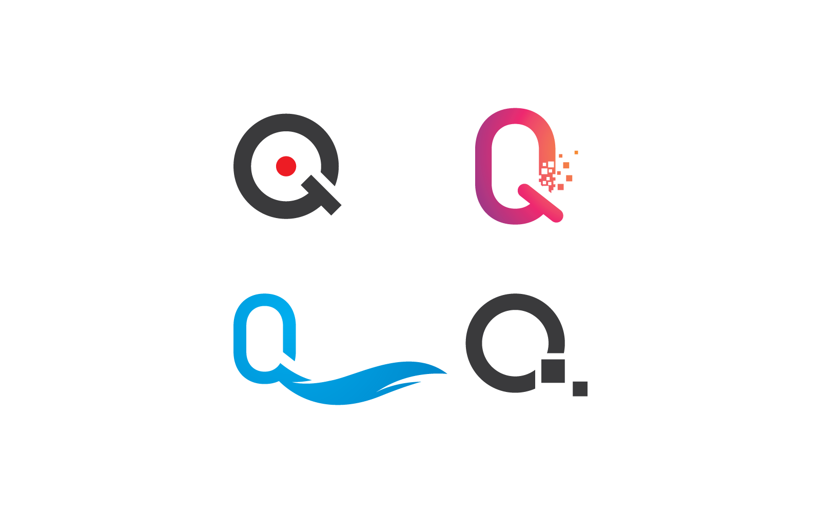 Początkowy projekt wektora logo litery Q