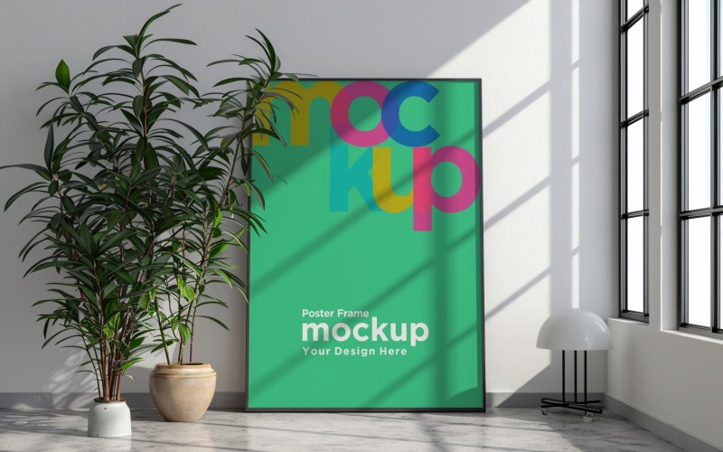 Poster Frame Mockup with decorative items Product Mockup