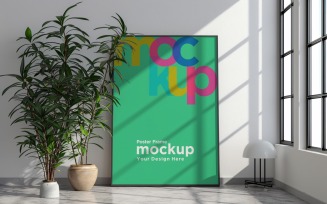Poster Frame Mockup with decorative items