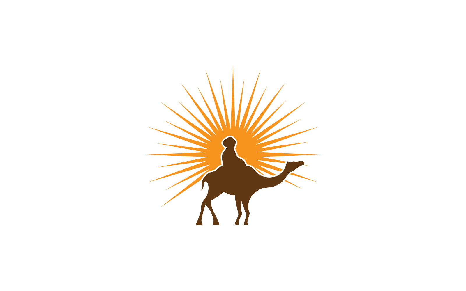 Camel illustration logo icon vector flat design template