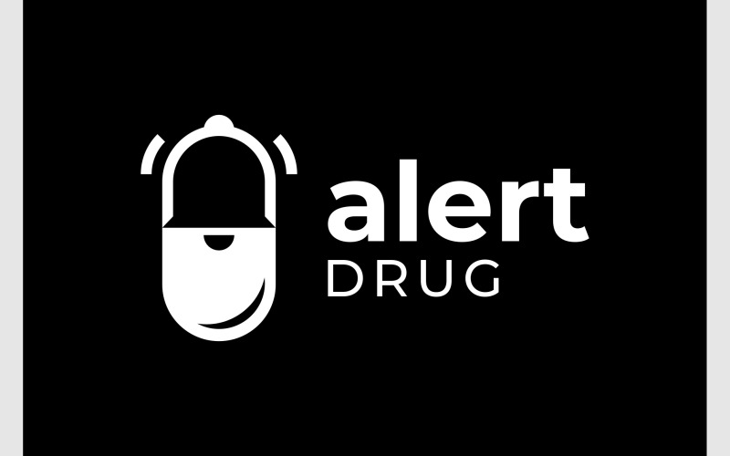 Drug Pill Notification Bell Logo Logo Template