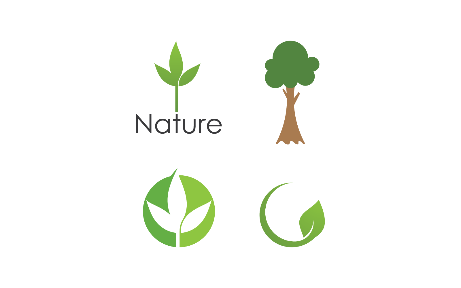 Eco green leaf illustration design logo vector template