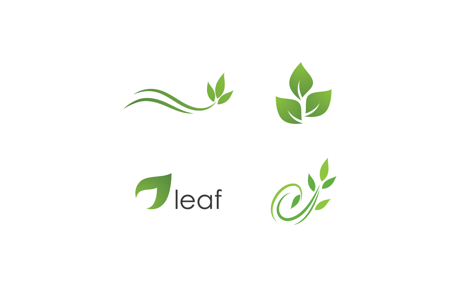 Eco green leaf logo icon design template
