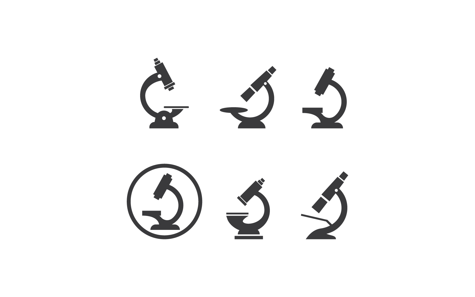 Microscope design logo vector template