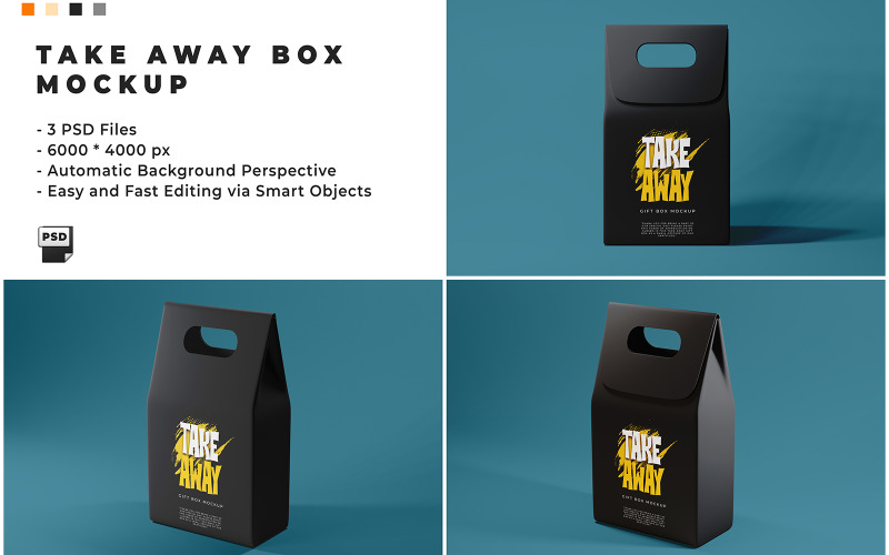 Take Away Box Mockup Template 2 Product Mockup