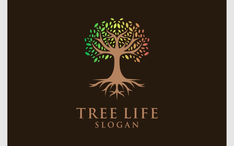 Tree Life Root Natural Logo Logo Template