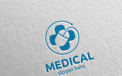 Klicka på Cross Medical Hospital Design 93 Logotypmall