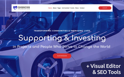 "Foundation - Organisation" Responsive Moto CMS 3 Template №100041