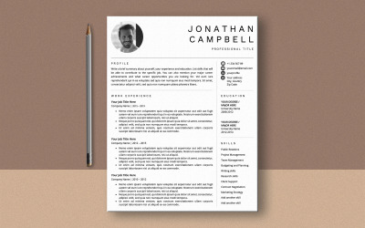 Jonathan Campbell Ms Word CV Özgeçmiş Teması