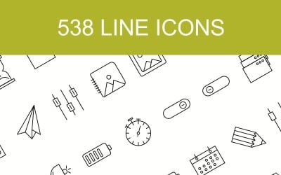 538 lijn met 15 pictogrammen met meerdere categorieën