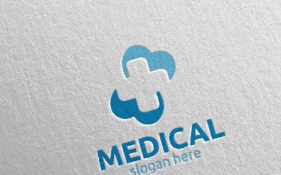 Modèle de logo Love Cross Medical Hospital Design 98