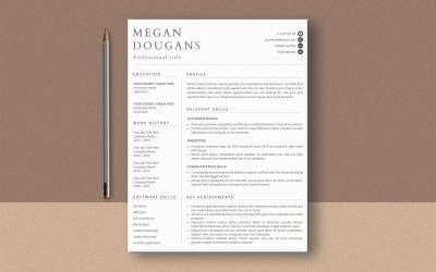 Megan Dougans Ms Word-funktionell CV-mall