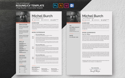 Michel Burch bewerkbare CV CV-sjabloon