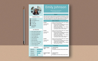 Modèle de CV de Mme Emily Johnson
